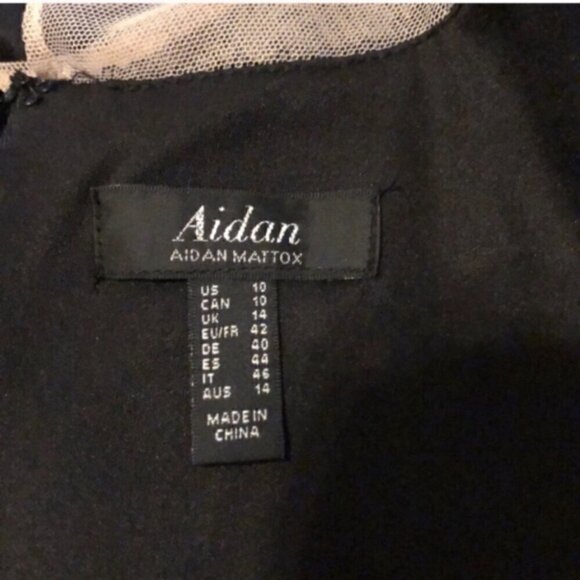 Aidan Mattox Sequin mini dress plunging illusion neck short dress Size 10 - Picture 11 of 16